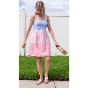 Cynthia Rowley Linen Colorblock Dress Size 2